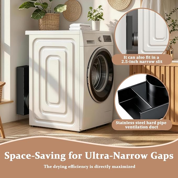 Periscope Dryer Vent, 0-5" Telescoping Dryer Vent Stainless Steel Adjustable Tight Space Low Profile Dryer Vent Connector Kit Flat Exhaust Duct Hose Close to the Wall Space-saving Replacement Vents