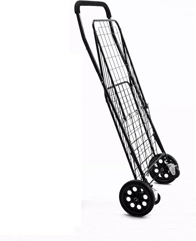 Mount Plus SF-118-2 Swivel Grocery Utility Shopping Cart with Dual Swivel Wheels | Easily Collapsible and Portable to Save Space and Heavy Duty | Rolls Smoothly on Streets, Store, Sidewalks