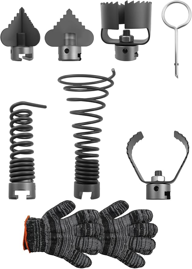 6PCS 30mm Drain Cleaning Attachment Set Fit for K-60SP/ K-60SE/ K-750/ RID-GID C-7 C-8 C-8IC C-9 C-10 C-10IC Cables, Fit for Cables with 5/8" to 7/8"