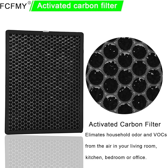 3 Sets H13 True HEPA Replacement Filter, Compatible with Alexapure Breeze AP-B102 and 3049, including 3 HEPA Filters and 3 Activated Carbon Filters