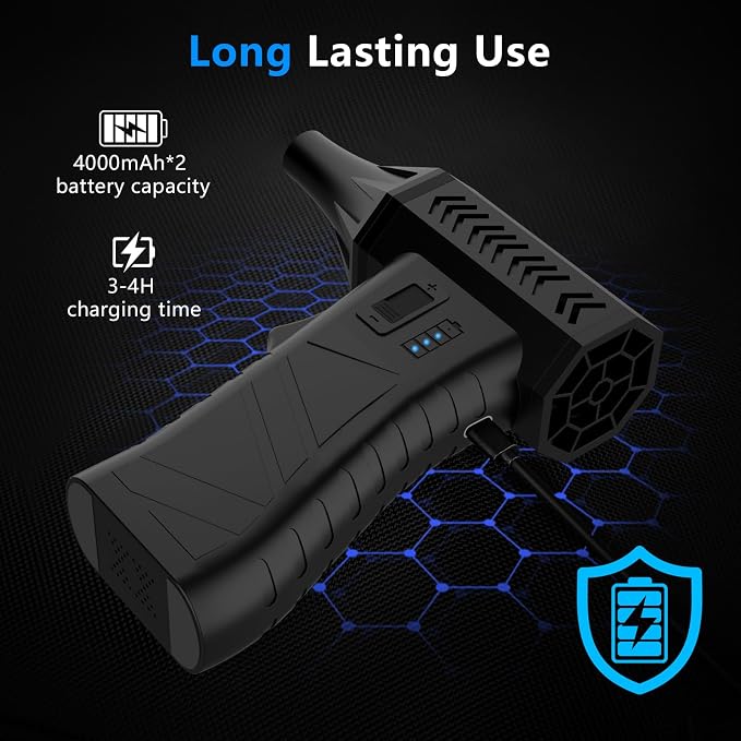 Compressed air dust Collector, 130000RPM Electric air dust Collector, USB Rechargeable Hair Dryer, Used for Cleaning Computer Keyboards and Electric Equipment, can Replace Compressed air Tanks
