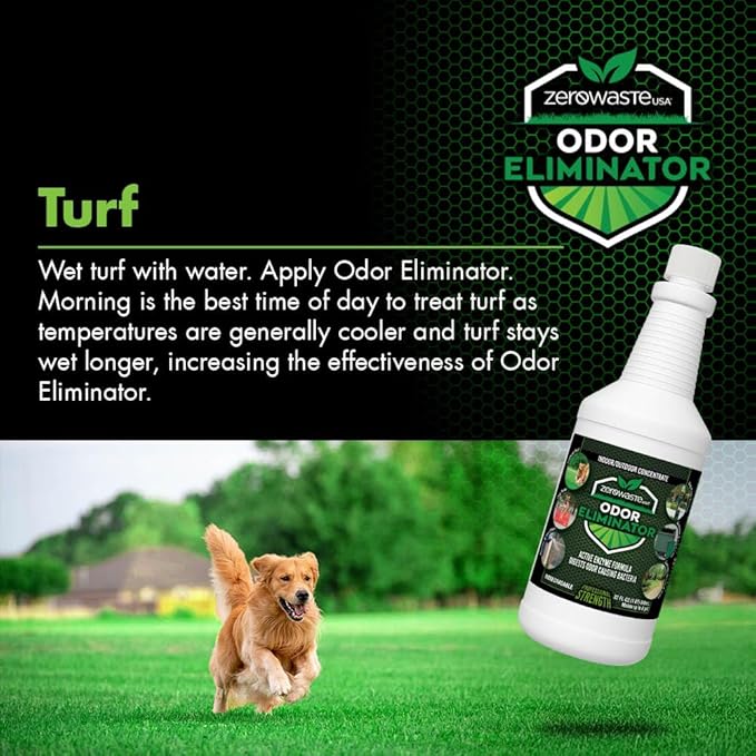 ZERO WASTE USA Odor Eliminator Ultra Concentrate - Commercial Strength Multi-Purpose Enzyme Cleaner - Eliminates odors from Any Organic Matter - Made in USA - Makes up to 8 Gallons (32 Fl Oz)