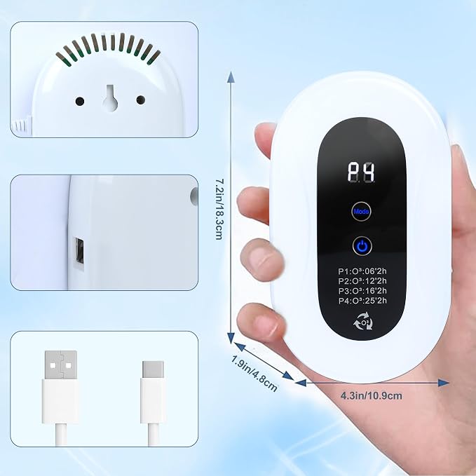 Air Purifier for Strong Odor, Litter Box Deodorizer for Cats & Dogs, Odor Control for Bedroom, Toilet, Kitchen, Smoke & Pet Areas, Quiet Air Freshener for Home (1)