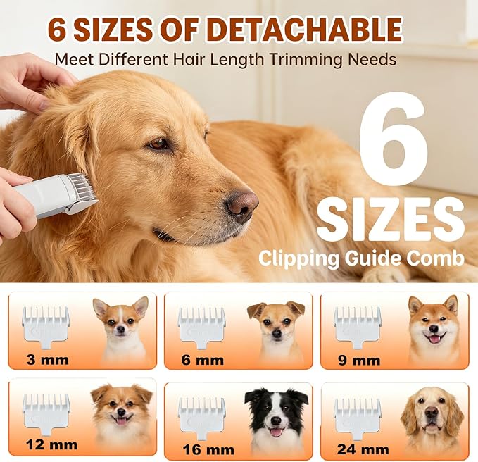 Simple Deluxe 10000Pa Strong Pet Vacuum for Shedding Grooming Kit with Hair Clippers & Shedding Brush, Dogs & Cats Hair Remover Vacuum with 2.5L Dust Cup, 3 Levels, 5 Grooming Tools，Low Noise, Gray