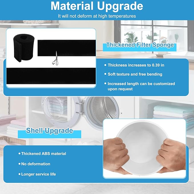 𝗨𝗽𝗴𝗿𝗮𝗱𝗲𝗱 Oterbear 3 in 1 Indoor Dryer Vent Kit with Dryer Vent Hose - Dryer Lint Catcher Water Filter Bucket - Dryer Lint Trap for Electric Dryer, Filter Sponge with Holder, Filter Bucket