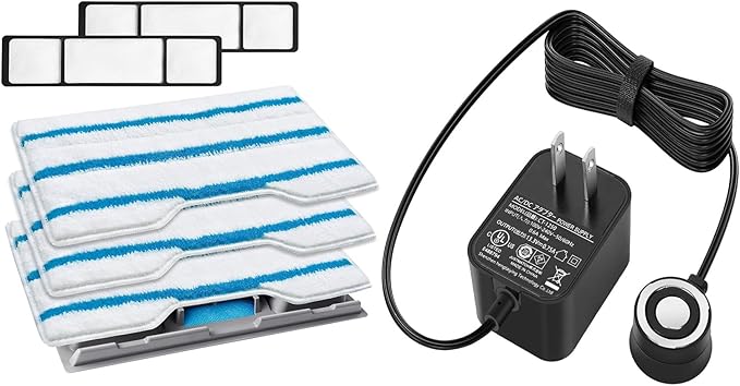KEEPOW Reusable Mop Replacement Pads Compatible with Shark Vac Mop VM252 VM200 VC205 VM250 /QM250 VM190 VM200P12, Washable Vacuum Mop Pad Refills, Upgraded Design of Dirt Chamber