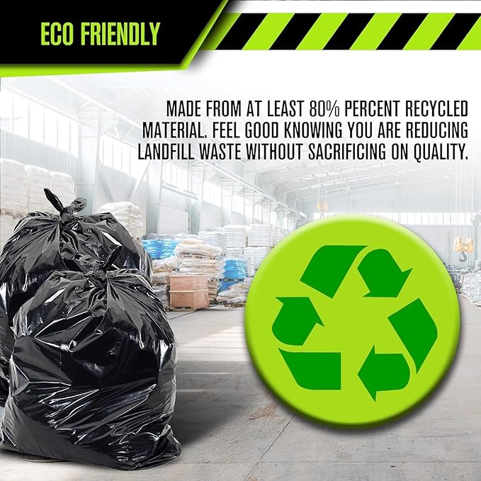 Aluf Plastics RCT-56 Star Sealed Coreless Rolls with E-Z Tie Flap Closure, 56 gal, Polyethylene, 43" x 46", Black (Pack of 400)