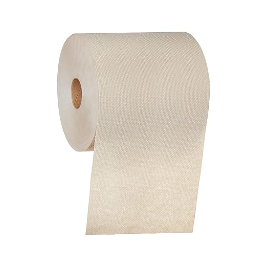AmazonCommercial 1-Ply Kraft 7.9' Hard Roll Paper Towels (SOFI-011) Bulk for Business |Made from 100% Recyclable Material |Compatible with Universal Dispensers|800 feet per Roll (6 Rolls)