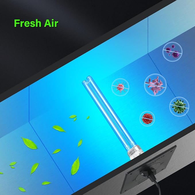 COOSPIDER 18W HVAC UV Light, Air Purifier for Whole House, UVC Light in Duct for AC Duct, with 1 Spare Bulb, 253.7nm Wavelength Ozone Free 110V (CTUV-D18)