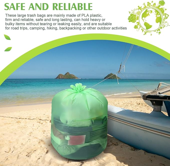 Zhanmai 60 Pcs 23 Gallon Trash Bags Large Portable Heavy Duty Garbage Bags Replacement Disposable Contractor Bags for Home Office Kitchen Camping Commercial Industrial Toilet Waste