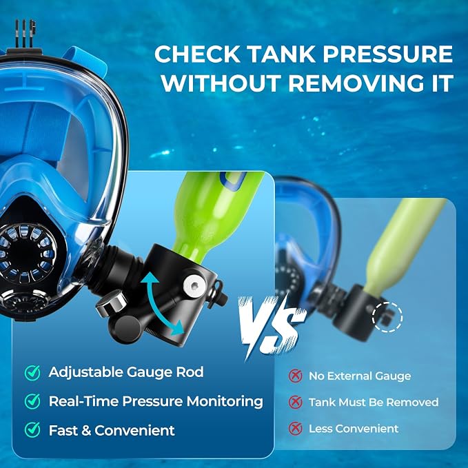 GOYOJO Mini Scuba Tank, Portable Diving Lung Air Tank with DOT Certified, Refillable Emergency Backup Pony Bottle for Snorkeling, Underwater Breathing, Training
