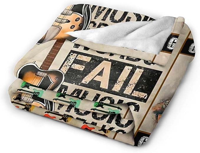 Tijuboni Guitar Music Throw Blanket Guitar Gifts for Girls Boys Women Men Kids Adults Soft Flannel Fleece Blanket for Couch Sofa Bed Home Decor 50"x60"