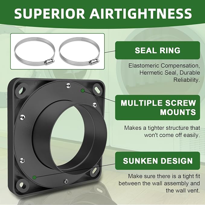 Magnetic Dryer Vent Connector Kit, DV 180 Airtight Seal,Including a 2.6ft 4" Duct and two Clamps Magnetic Coupling for Dryer Vent | Quick Connection and Disconnection, Strong Magnet Self-Alignment Design, Quick-Installation, Airtight Seal