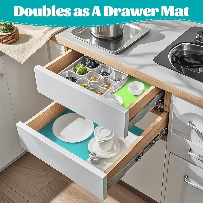 20PC Refrigerator Liners, Waterproof Oilproof Fridge Liner and Mats Washable Drawer Liners for Kitchen Cabinets, Cover Pads for Freezer Glass Shelf Cabinet Liners for Shelves(4 Color)