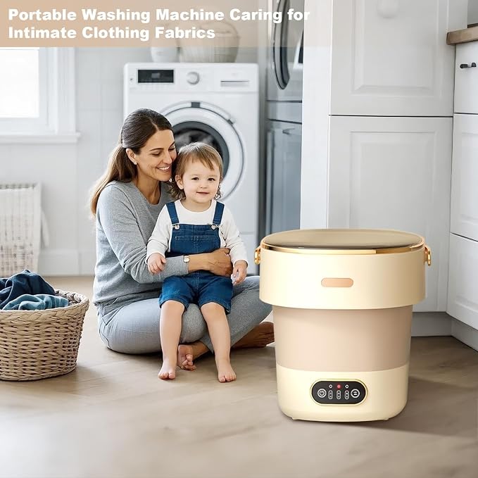 Garvee 13L Mini Portable Washing Machine and Dryer, Folding Compact Small Washer Fully Automatic 3 Cleaning Modes Collapsible Camping Washer for RV Dorm Travel Hotel Laundry