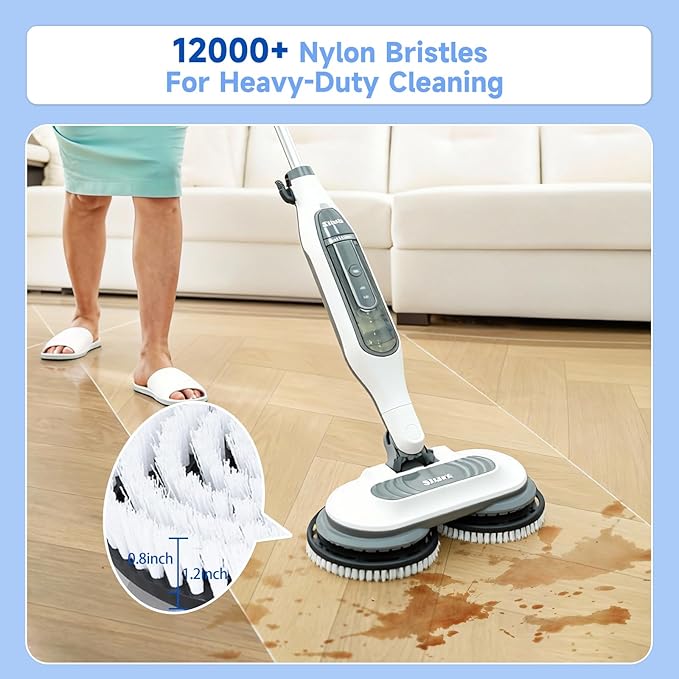 4 Pack Nylon Replacement Brush Pads Compatible with Shark S7000 S8000 Series, Heat Resistant Scrub Mop Pads, Heavy Duty Floor Cleaning Pads for Tile Hardwood Marble Floors