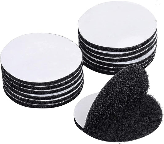 BRAVESHINE 12PCS Industrial-Strength Hook and Loop Fasteners - Double Sided Sticky Tapes - Anti Slip Rug Gripper Tapes Carpet Stickers for Home Office Use - Round Adhesive Wall Mounting Tape 1.5inch