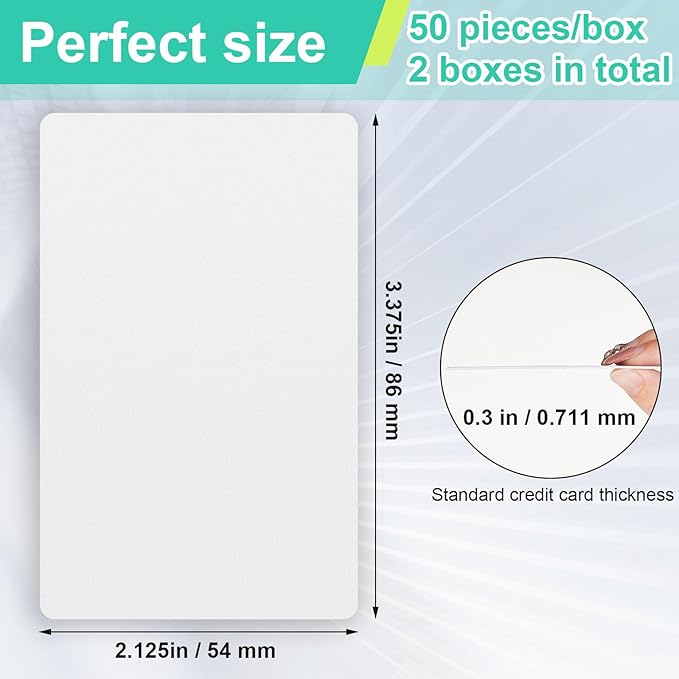 Sliner 100 Pcs Credit Card Reader Cleaner Cards Dual Side Cr80 Reader Cleaning Scanner Cleaning Sheets Pos Swipe Terminal for Printer Optical Credit Machines