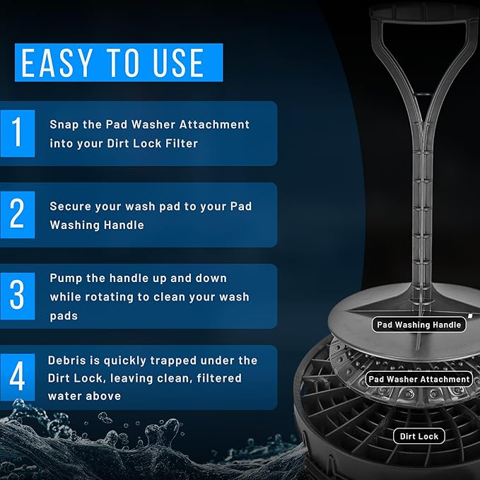 The Detail Guardz - Dirt Lock Pad Washer System Attachment with Spray Cleaner (Black)