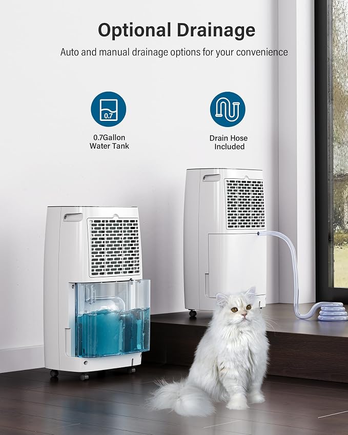 32-Pint Dehumidifier for Basement and Large Room - 2000 Sq. Ft, Quiet Dehumidifier for Large Capacity Room Home Bathroom Basements - Auto Continuous Drain Remove Moisture with Child Lock