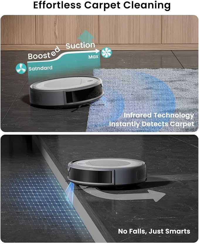Lefant M310 Ultra Robot Vacuum and Mop, 6000Pa Suction-Slim Robotic Cleaner, Accurate Obstacle Avoidance, WiFi/App/Alexa Control, 170min Runtime, with ToF LiDAR Navigation for Pet Hair and Home