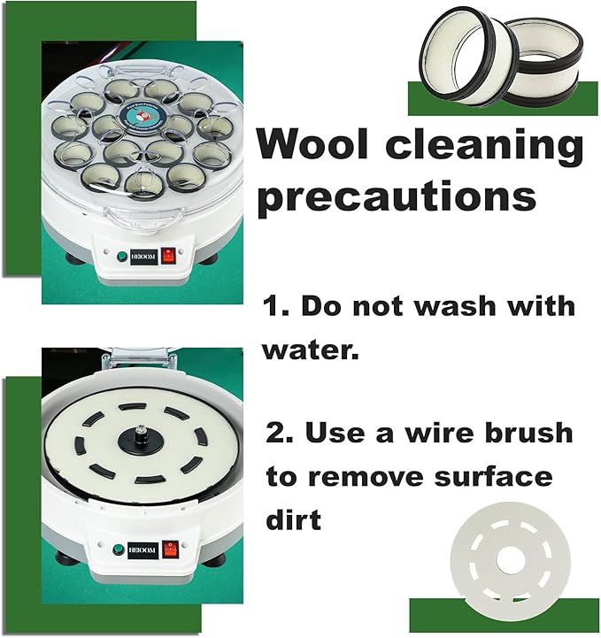 Billiard Ball Cleaning Machine Wool Ring 16 Billiard Ball Cleaner Wool Circle 1 Sheet of Cleaner Felt Long Service Life for Pool Ball Cleaning Machine Replacement Spare Parts