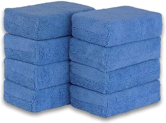 8PCS Microfibre Car Wax Applicator Pads Soft Auto Detailing Wax Sponge Rectangle Foam Car Paint Care Pad Polishing