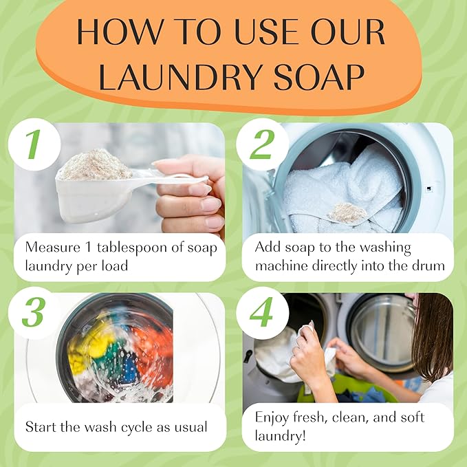 Natural Laundry Detergent Soap | Hypoallergenic Deep Cleaning Washing Powder | Eco-Friendly, Safe, and Effective BORAX, SODA ASH, EPSOM SALT, BAKING SODA and CASTILE SOAP (65 Loads) (Citrus)