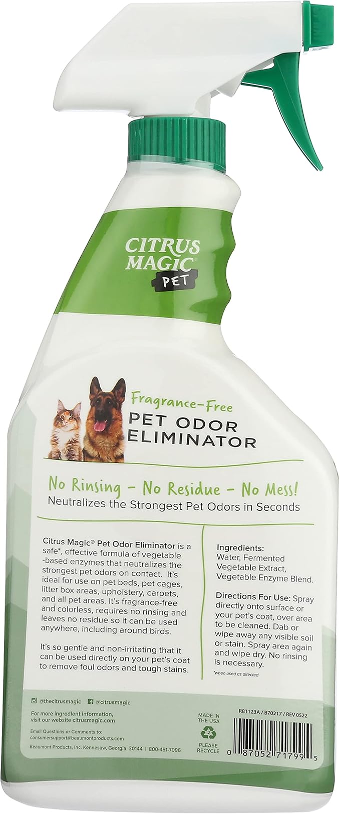 Citrus Magic Pet Odor Eliminator, 22 fl oz (Pack of 3)