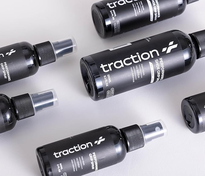Traction+ Premium Shoe Grip Spray – Trusted by Collegiate & Pro Athletes | Restores Squeaky Court Traction | Natural, Odorless Anti-Slip Spray for Basketball, Volleyball & Pickleball