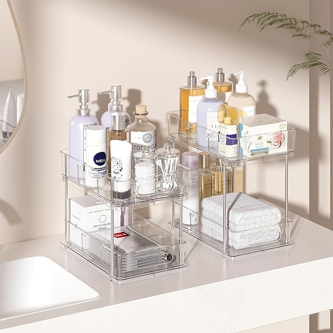 Delamu 2-Tier Multi-Purpose Bathroom Under Sink Organizers and Storage