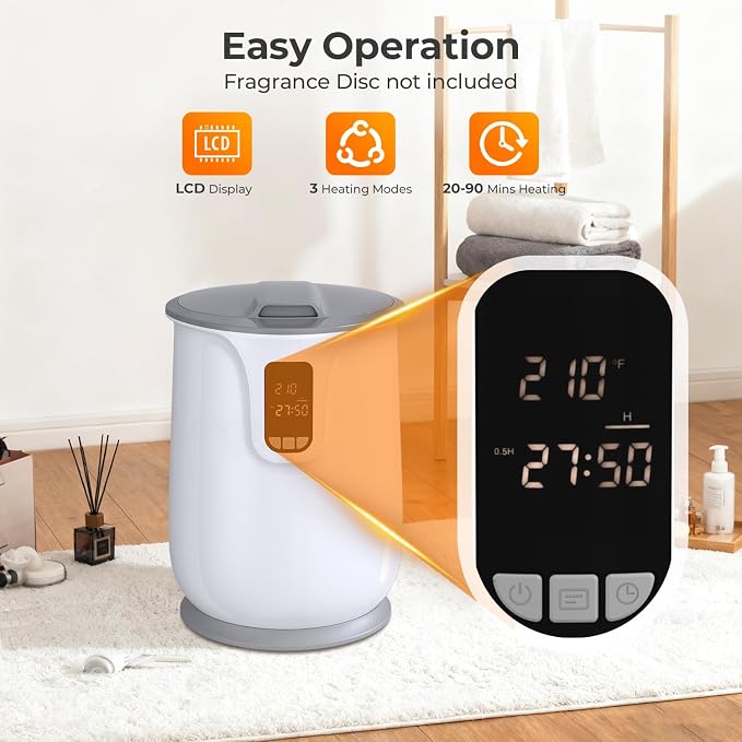 Towel Warmer Bucket, 20L Hot Towel Warmers for Bathroom With Adjustable Timer & Temperature, Hot Towel Warmer with Fragrance Disc, LCD Display, Auto Shut Off