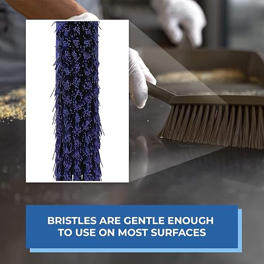 Vikan 45898 Bench Cleaning Brush, Polypropylene/Polyester Medium Bristle Dustpan Brush & Sweeper, 14 Inch, Purple