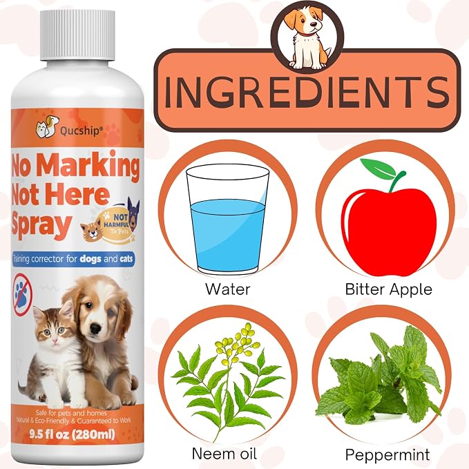 8oz Effective Solution for Training Dogs to Avoid Indoor Marking, Stop Dog Urinating in House with No More Peeing, Safe Don't Pee Here Dogs Marking Wrong