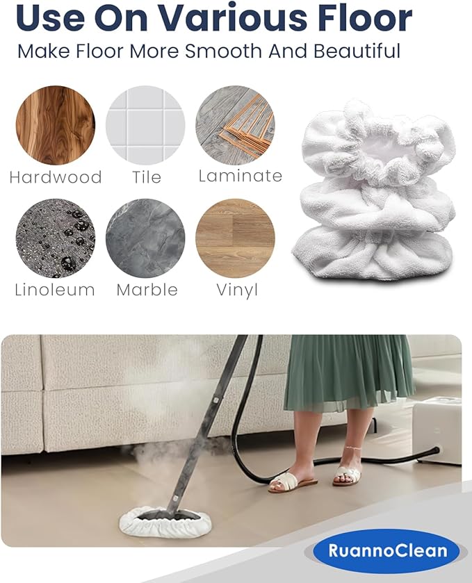 Small Triangle Bonnets + Steam Cleaner Pads + Large Rectangle Bonnets Compatible with Dupray Steam Cleaner