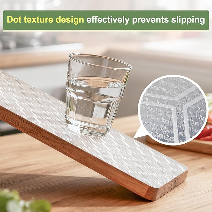 Non-Adhesive Shelf Liner Roll, Waterproof No-Slip Drawer & Cabinet Mat for Kitchen, Refrigerator, Bathroom, Easy to Cut EVA Drawer & Shelf Liners, 12" x 197", Clear