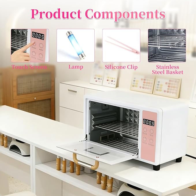 Nail Tool Cleaning Machine, 10L Double-layer Large Capacity Storage Organizer, Multi-Functional Manicure Tool Cleaner Box Cabinet Dryer & Warmer for Home Use, Barbers, Beauty Salons, and Spas