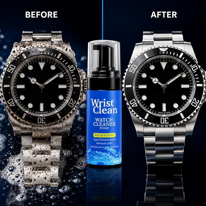 Deluxe Watch Cleaning Kit with Microsuds Tech | Watch Cleaner 50ML Foam, 4oz Refill, Large Watch & Jewelry Cleaner Cloth, Jewelry Cleaning Brush | USA Made (5 piece set)