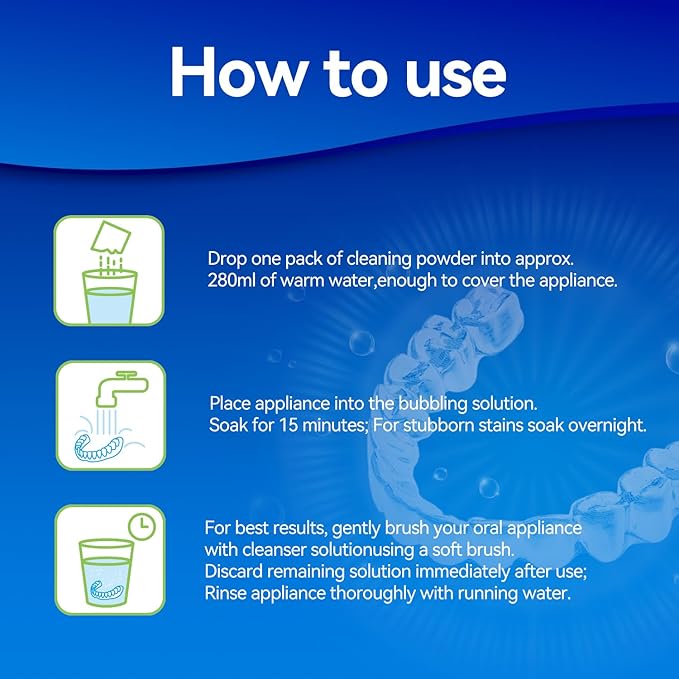 Cleaning Crystals for Clear Dentures and Retainers, (60 Packets)