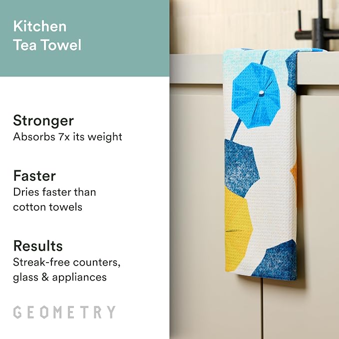 GEOMETRY Spring Kitchen Towels - Quick Dry Microfiber Cloth Spring & Summer Dish Towels for Kitchen Drying - Premium Quick Dry Towel - Daisy Delight, 18" x 30" - 1-Pack