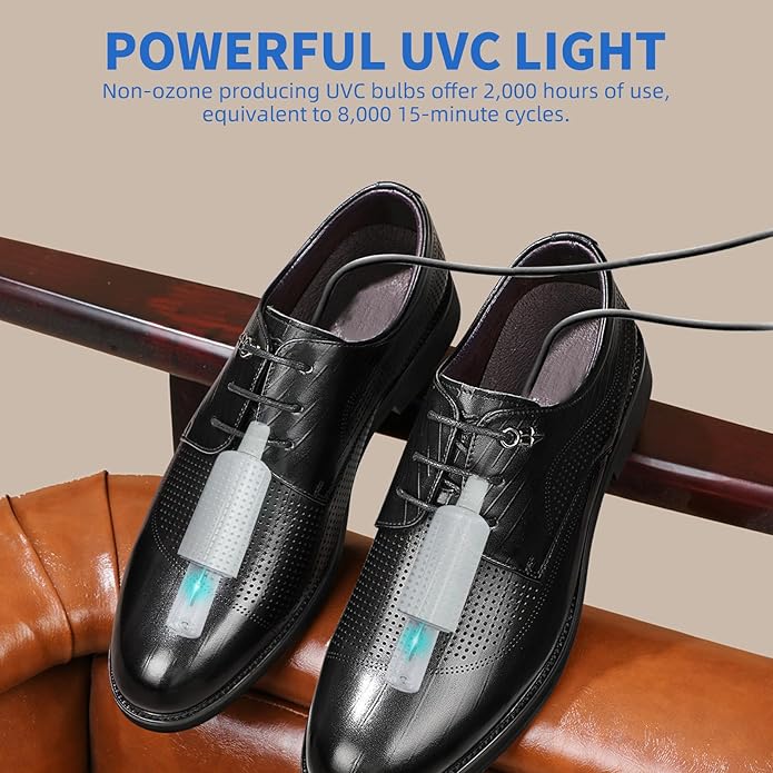 U-V Light O-zone Shoe Deodorizer, Portable U-V Shoe Cleaner for Sneakers, Boots, Dress Shoes