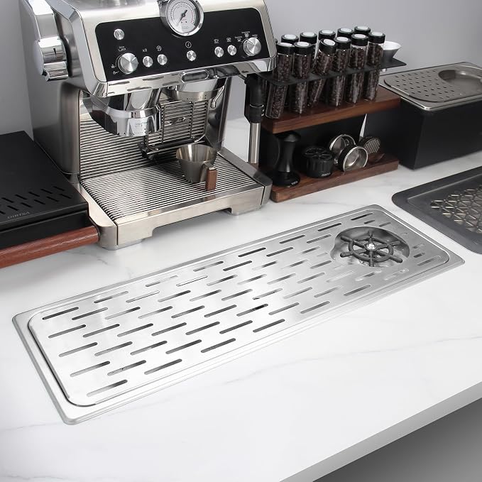 DIBTSA Pitcher Rinser,Stainless Steel Commercial Glass Washers, Countertop Bar Glass Rinser Sink, Extra Large Silver 25.59 x 8.43 x 1.18 inches