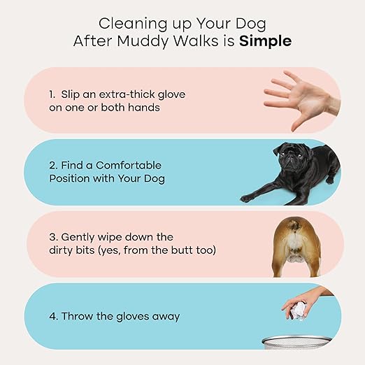 Uproot Cleaner Pro Pet Hair Remover + Clean Glove Wipes Pro (6 Pack) Set: The Ultimate Pet Hair Removal Tool for Non-Knit Surfaces & Extra-Thick Dog & Cat Wipes for Paws, Eyes, Ears, Butt & Body