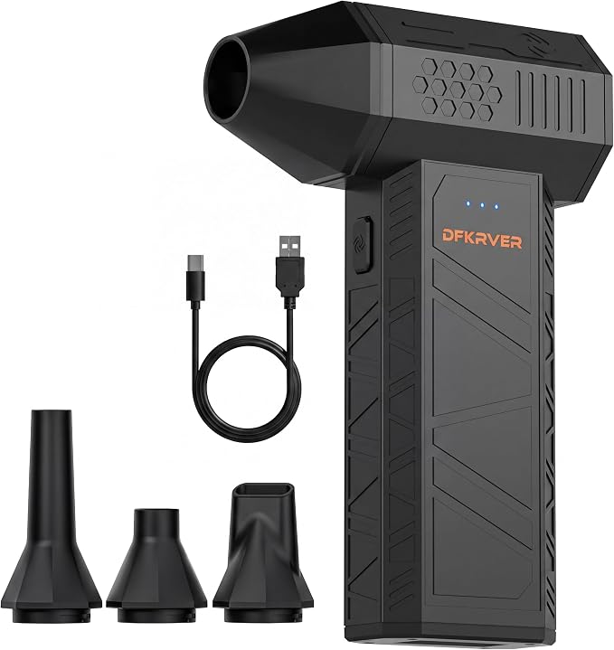 Electric Compressed Air Duster Air Blower Cordless Air Duster | 110000RPM Super Power, Type-C rechargeable, perfect for computer, keyboard, car, camera and gap dust cleaning