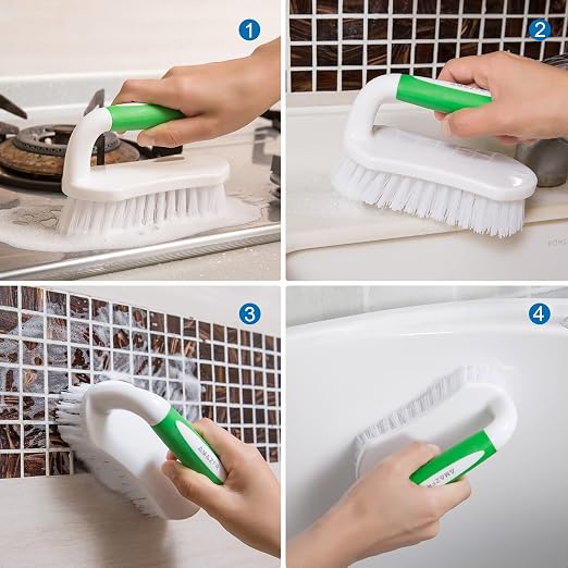 Amazer 2 Pack Scrub Brush and 2 Pack Bottle Cleaner Brushes