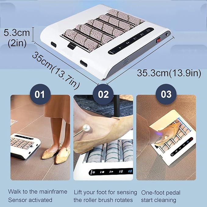Fully Automatic Shoe Sole Cleaning Machine, Electric Shoe Polisher, Waterless Shoe Washing Tool, 1000PA Suction Induction Shoe Cleaner for Home Office Hotel, Works with Sneakers Heels