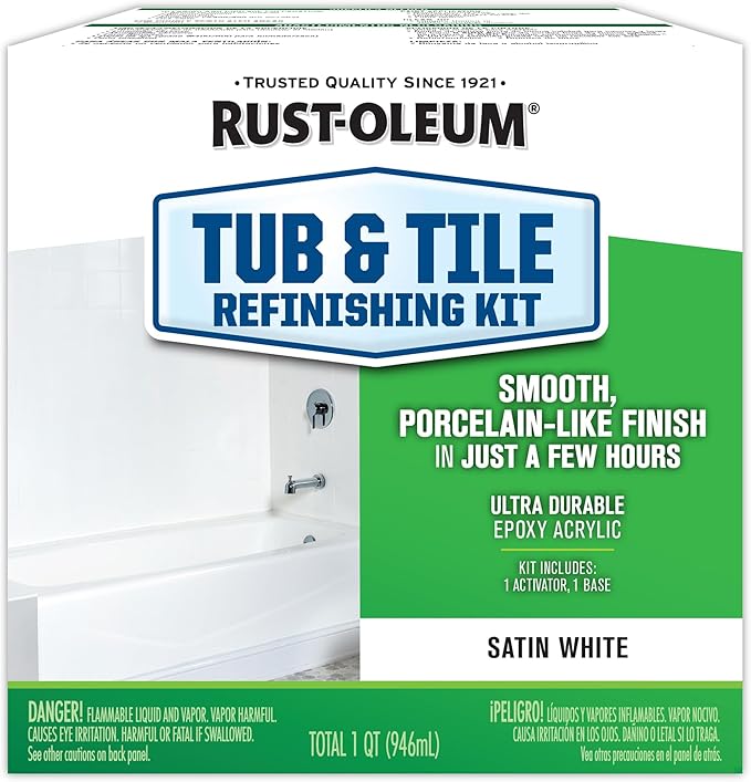 Rust-Oleum 385279 Tub And Tile Refinishing 2-Part Kit, Satin White