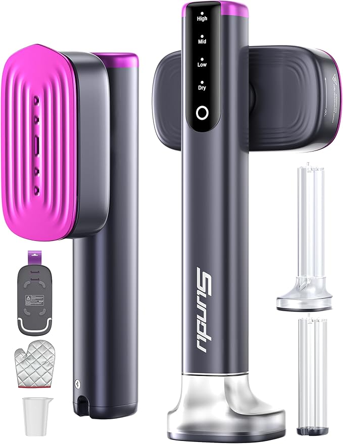 Sundu Travel Steamer for Clothes, Portable Handheld Garment Steamer, 15s Fast Heat-up, 2 Water Tanks (180 ml +100 ml), 25 Minutes of Continuous Ironing for Travel,Home Charcoal