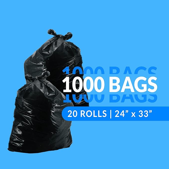 Reli. 13 Gallon Trash Bags | 1000 Bags | Black | Tall Kitchen | Strong | Garbage
