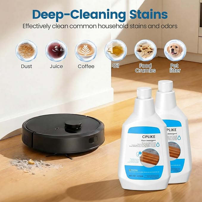 CPLIKE Floor Cleaning Solution for iRobot Roomba 100, 200, 400, 500 Combo Series Vacuum & Mop Robot, Combo i5, i5+, j5, j5+, j7+, j9+, Essential & Braava Jet 240, Multi-Surface Hard Floor, 6 Pack